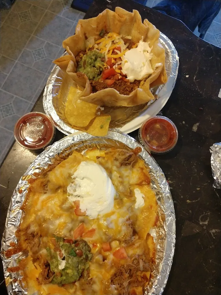 Beef Taco Salad and a Shredded Beef Nachos